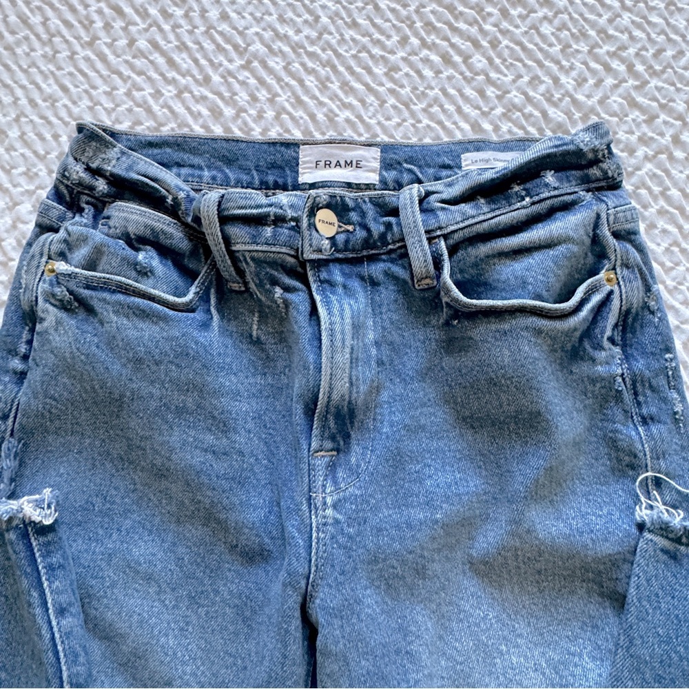FRAME Le High Skinny Crop Jeans, Clarin, Rips Size 27 - Picture 9 of 16